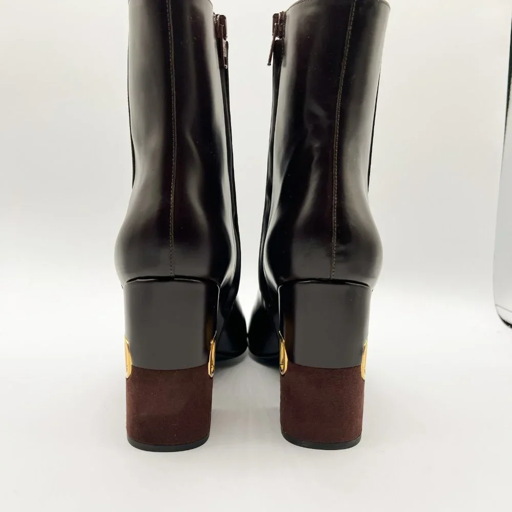 Valentino Garavani VLogo Heritage Leather VLogo-Heel Booties Made in Italy Sz 40 - Picture 5 of 14